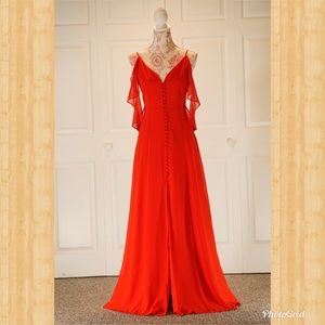 NWOT Long Flowing Red Listicle Dress